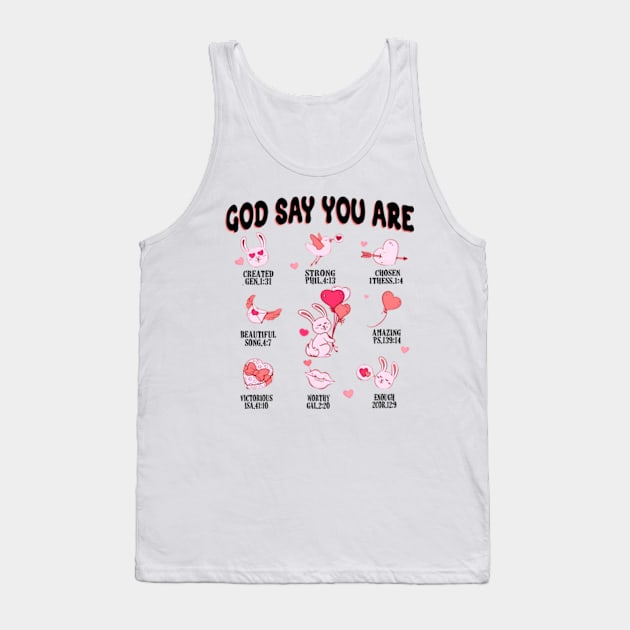 God Says You Are... Kids Retro, Jesus Easter, Retro Christian Easter Tank Top by CrosbyD